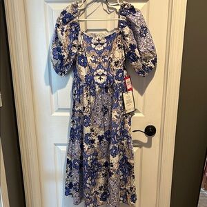 Vince Camuto Floral Puff Sleeve Dress